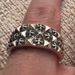 SUPER RARE !!  CHROME HEARTS CH Plus Forever Pyramid Ring - Size 7